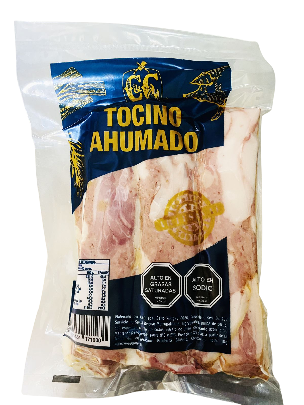 Tocino Ahumado Laminado Marca C&C - 1KG